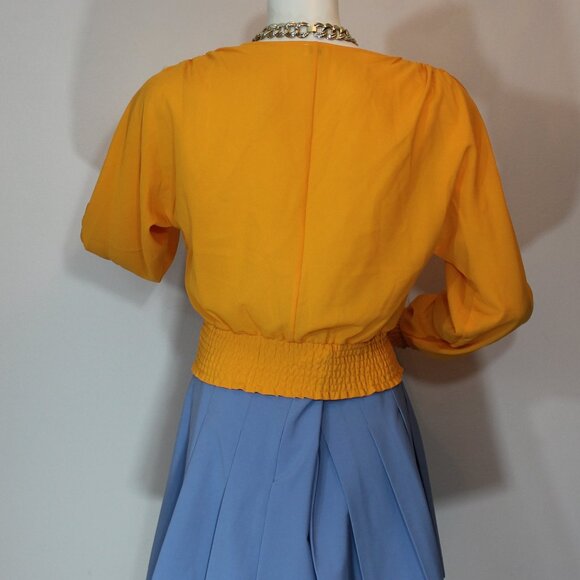 Aritzia Wilfred Reign Blouse in Cairo Gold long sleeve wrap S - Picture 5 of 8